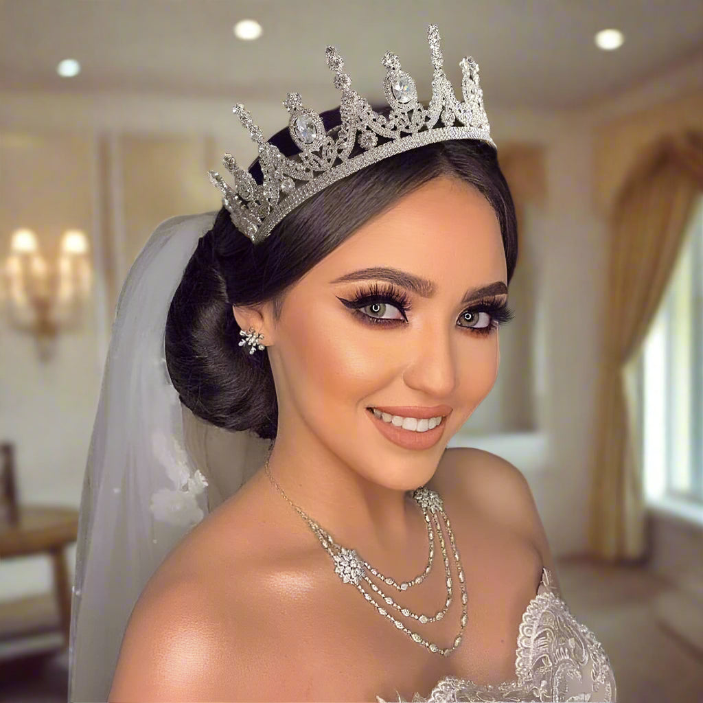 Zircon Wedding Crown Luxury Zircon Diadem Rhinestone Headpiece Bridal Hair Jewelry