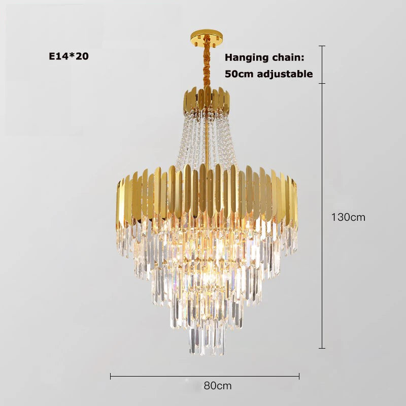 Gold Silver Desinger Dimmable LED Chandelier Lighting Hanging Lamps Lustre Suspension