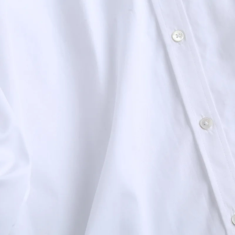 England Style Poplin Solid White Women Blouse
