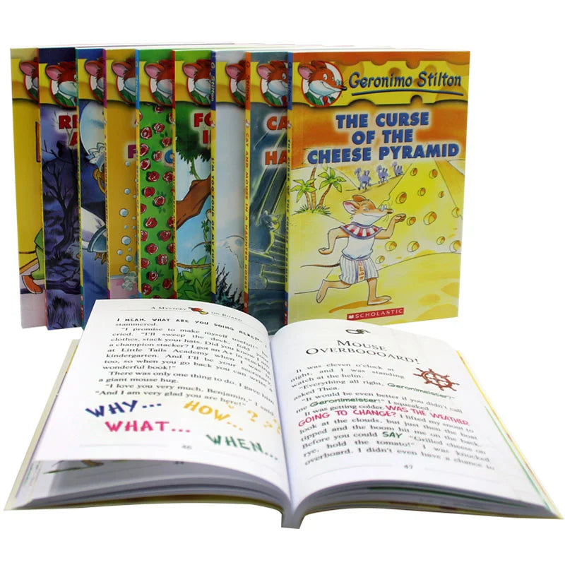 10 Books Geronimo Stilton 1-10 Mouse Reporter English Color Picture Adventure Novel Manga Comic Story