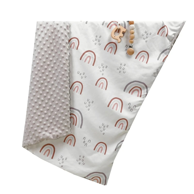 Newborn Baby Blanket Warm Swaddling Wrap Winter Autumn Toddler Dotted Quilt