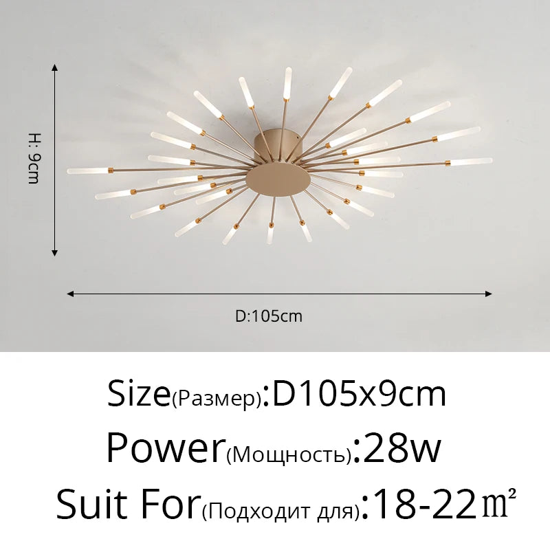 Modern Acrylic Ceiling LED Indoor Lighting For Bedroom Living Room or Kids Room Frame 175-260V