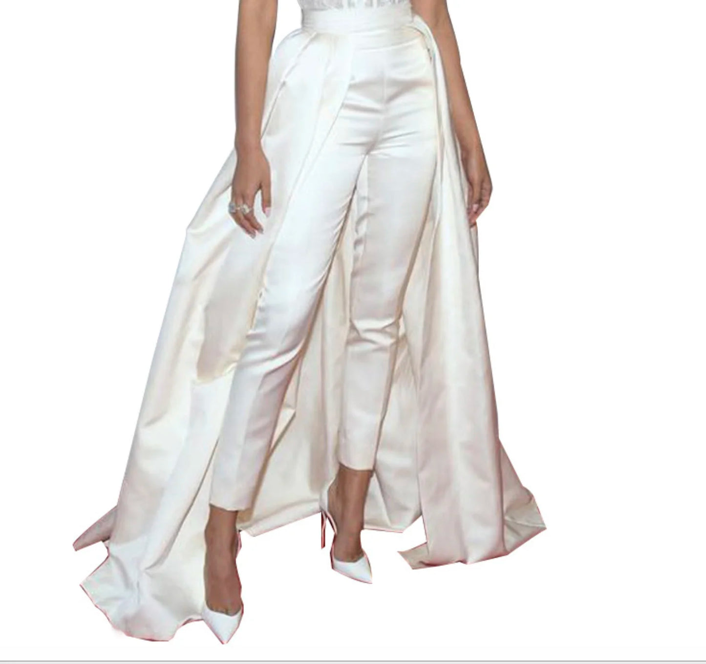 Satin Wedding Detachable Skirt Removable Train for Dresses Bridal Overskirt
