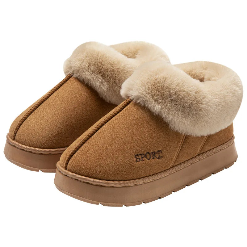 Autumn/Winter Unisex Couple Snow Boots Suede Heel High Platform Thick Sole Shoes Indoor Outdoorme