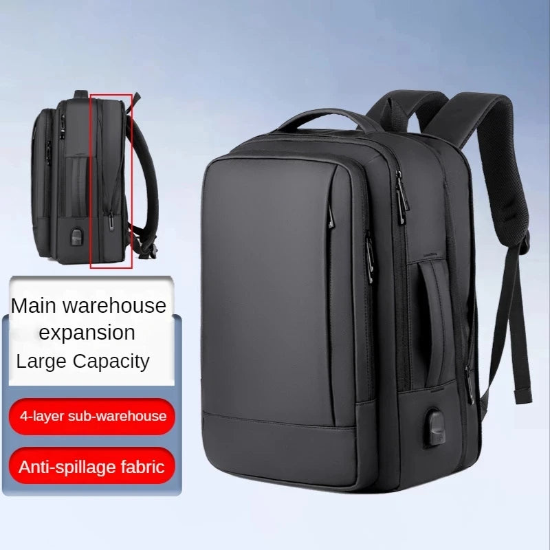 Men's Large Capacity Expandable Travel Backpack for 15.6 Inch Laptop Multi-function Anti-Theft
