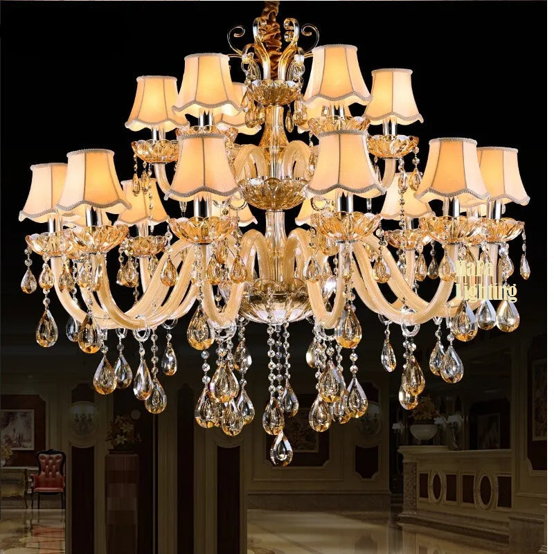 Large Crystal Luxury Chandelier Lighting 15/18/24/34 100% K9