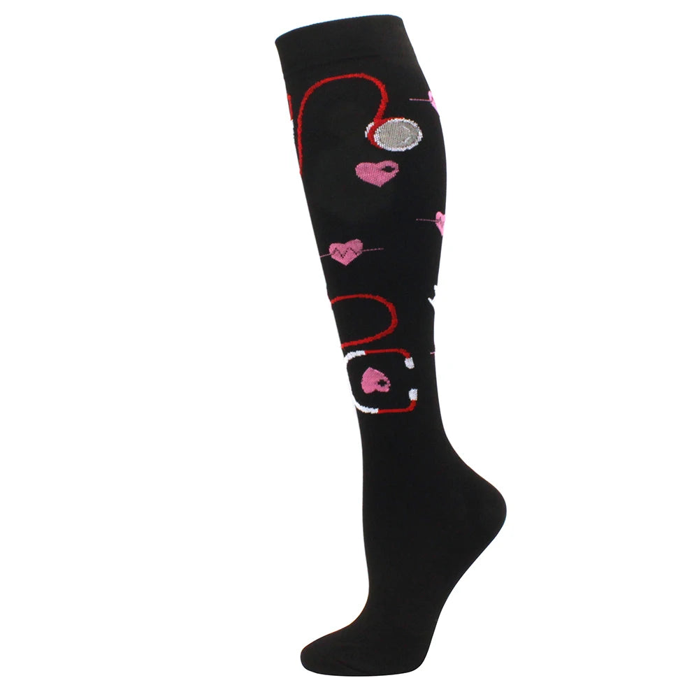 Running Compression Stockings Pressure Nursing Socks For Edema, Diabetes, Varicose Veins, Blood Circulation Sports Socks