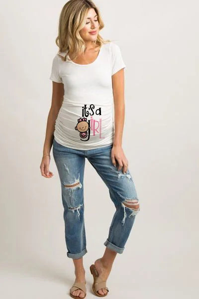 See You Soon Summer Tees Women T-shirts Slim Maternity Funny Letter Tops O-Neck Pregnancy T-shirts for Pregnant Women