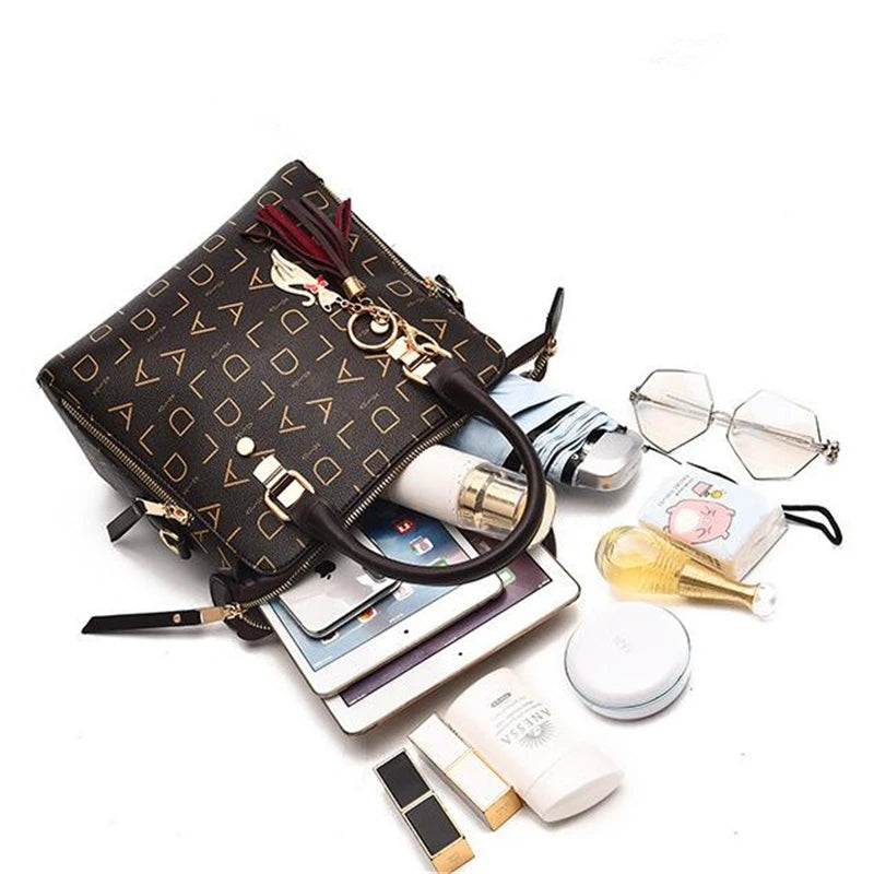 Luxury Leather Tassel Top-Handle Bag