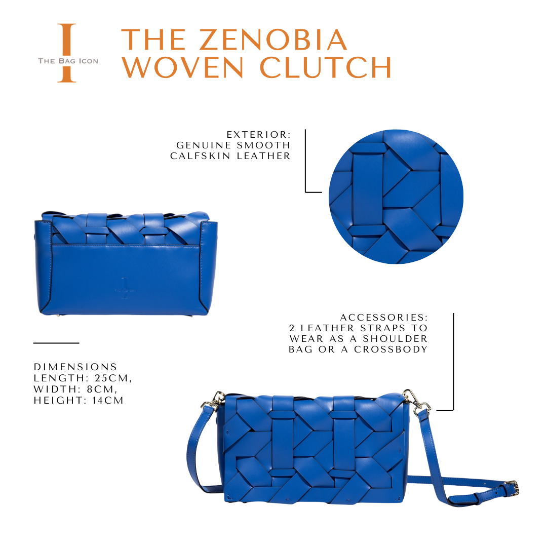 THE ZENOBIA WOVEN CLUTCH BAG