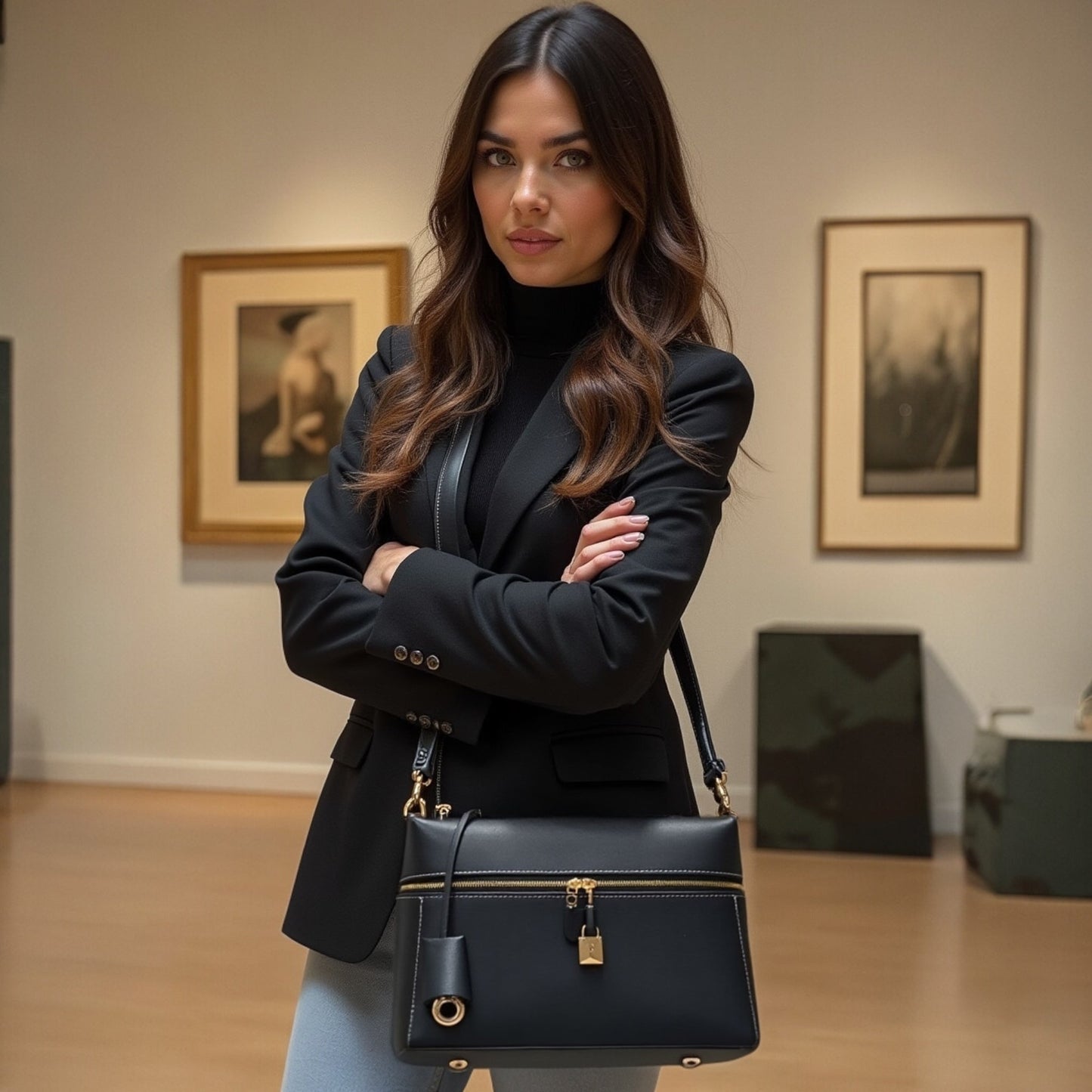 THE ZELMA LEATHER BAULETTO HANDBAG