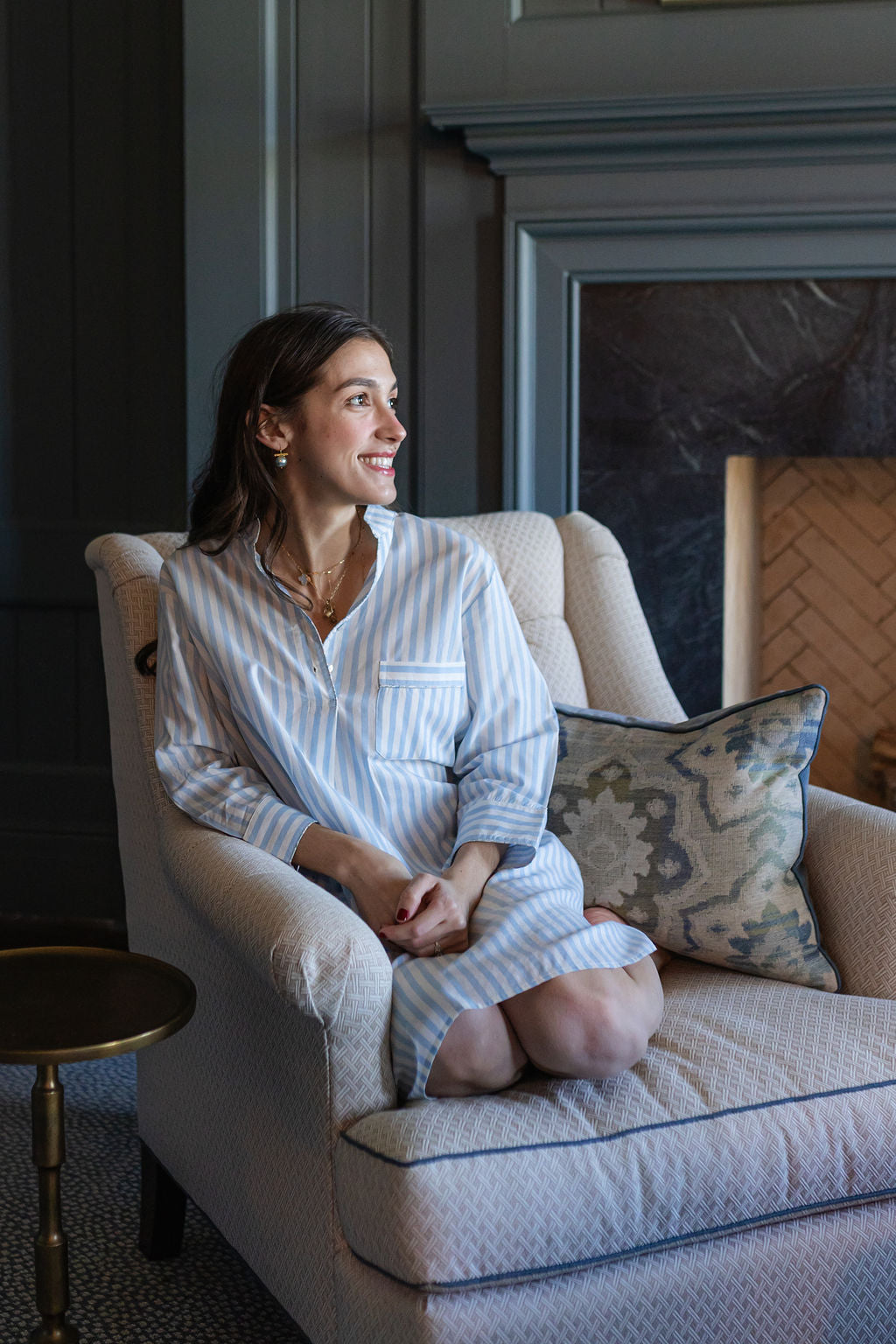 CLASSIC COTTON STRIPED NIGHTSHIRT