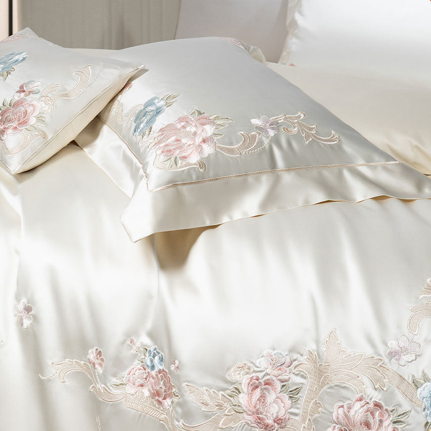 Luxury Royal 140s Cotton-Silk Embroidered Bedding Set | 3CARATS
