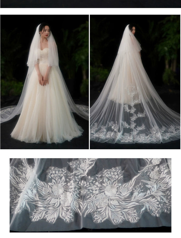 Bride Wedding Long Big Tailing Veil