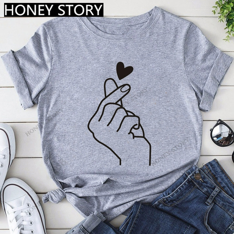 T-Shirts Short Sleeves Round Neck Cartoon Printing Comfortable
