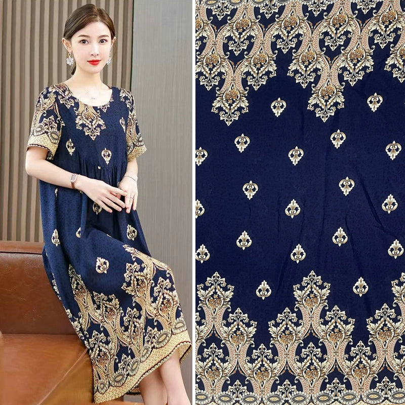 Silk Synthetic Cotton Rayon Cloth Mulberry Summer Loungewear Pajamas Dress
