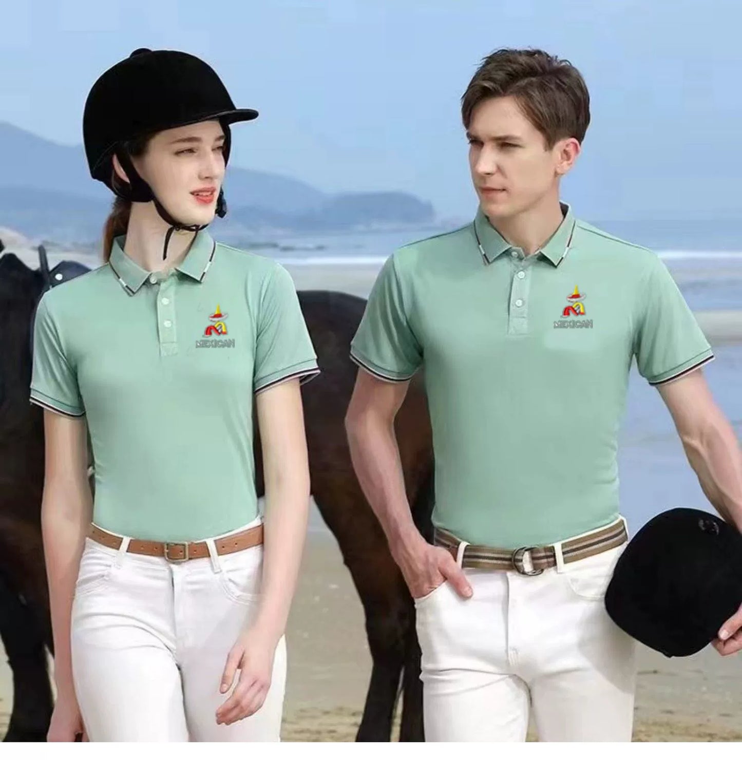 Men/Women Shirt Short-Sleeved and Long-Sleeved Casual Polo T-shirts
