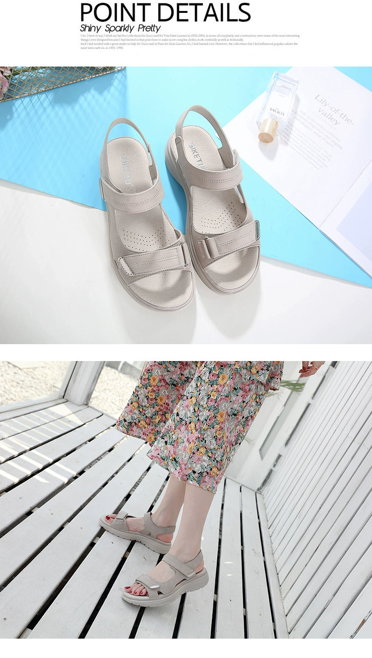 One-Strap Comfortable Sports Velcro Mid-Heel Lightweight Sandals