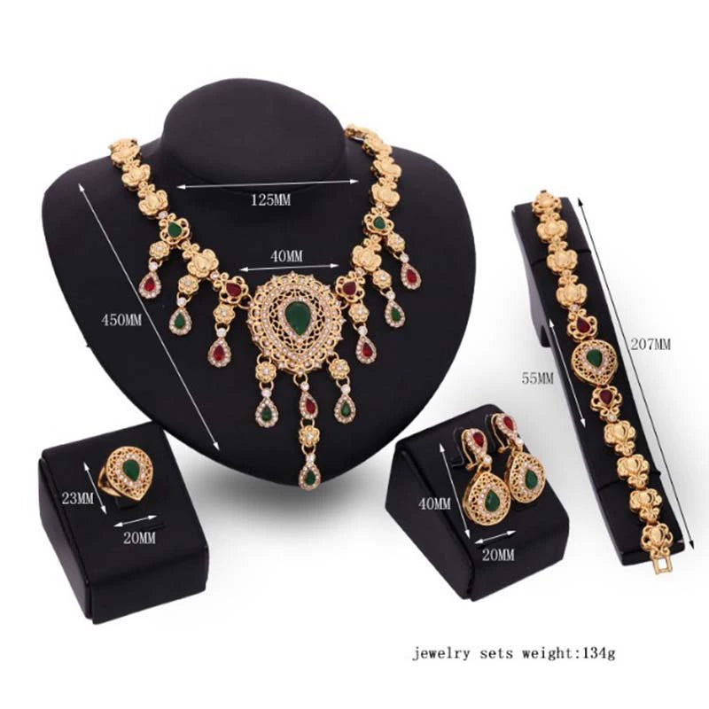 Fashion Inlaid Jewel Rhinestone Clavicle Chain Women's Banquet Earrings