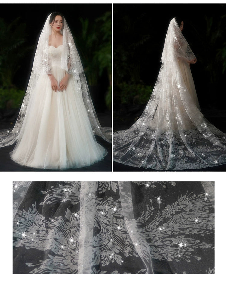 Bride Wedding Long Big Tailing Veil