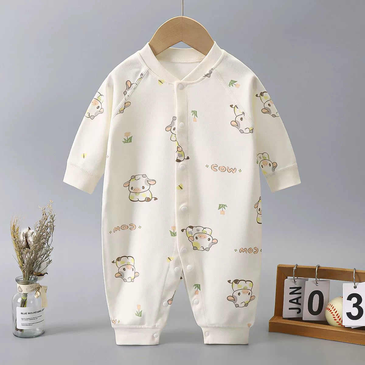 Newborn Baby Spring Autumn Pure Cotton Long Sleeves Jumpsuit Romper