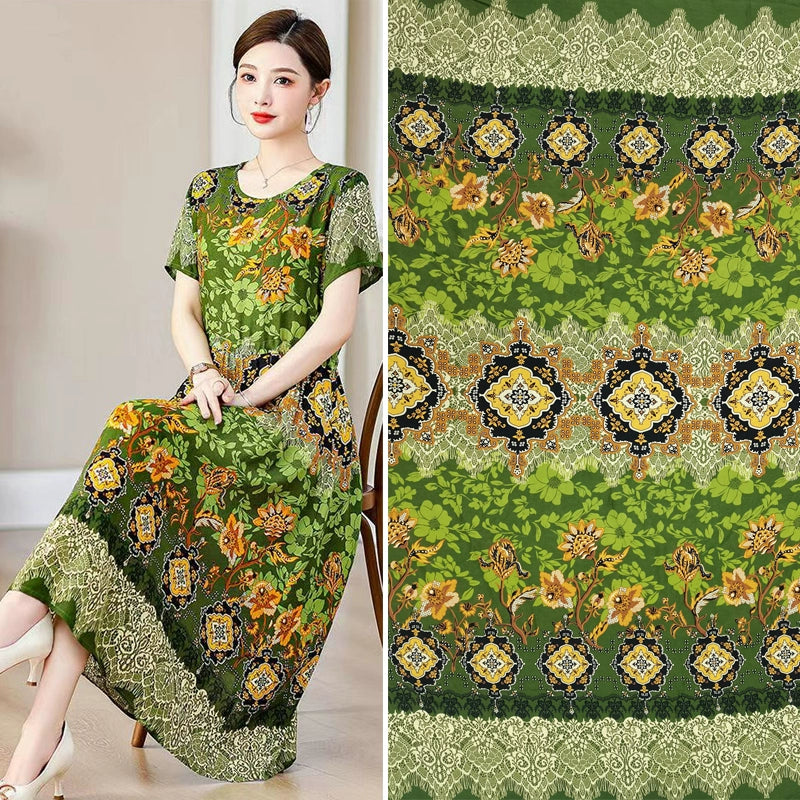 Silk Synthetic Cotton Rayon Cloth Mulberry Summer Loungewear Pajamas Dress