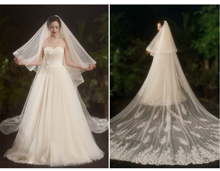 Bride Wedding Long Big Tailing Veil