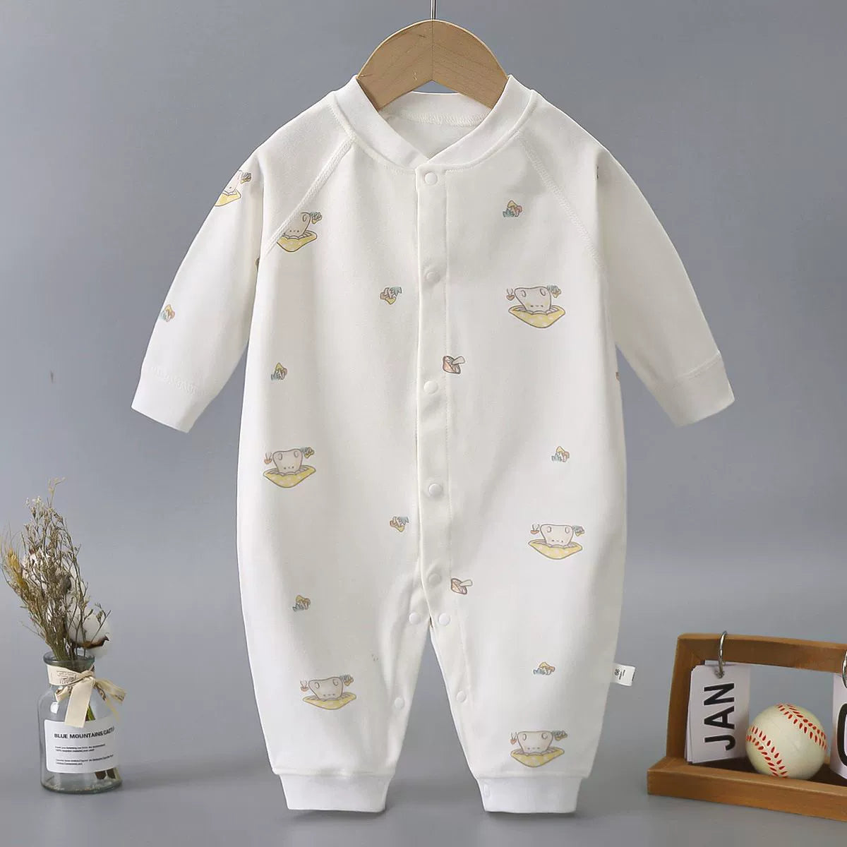 Newborn Baby Spring Autumn Pure Cotton Long Sleeves Jumpsuit Romper