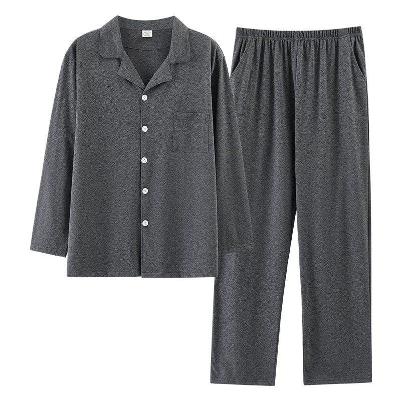 Cotton Couple Pajamas for Men and Women Spring and Autumn Pure Cotton Thin Plaid Long Sleeves Plus Size Outerwear