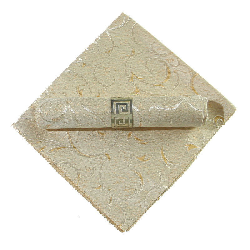 10-Piece High-End Jacquard Napkin Cloth and Rings Home Restaurant Banquet Napkin Cloth 48 * 48cm