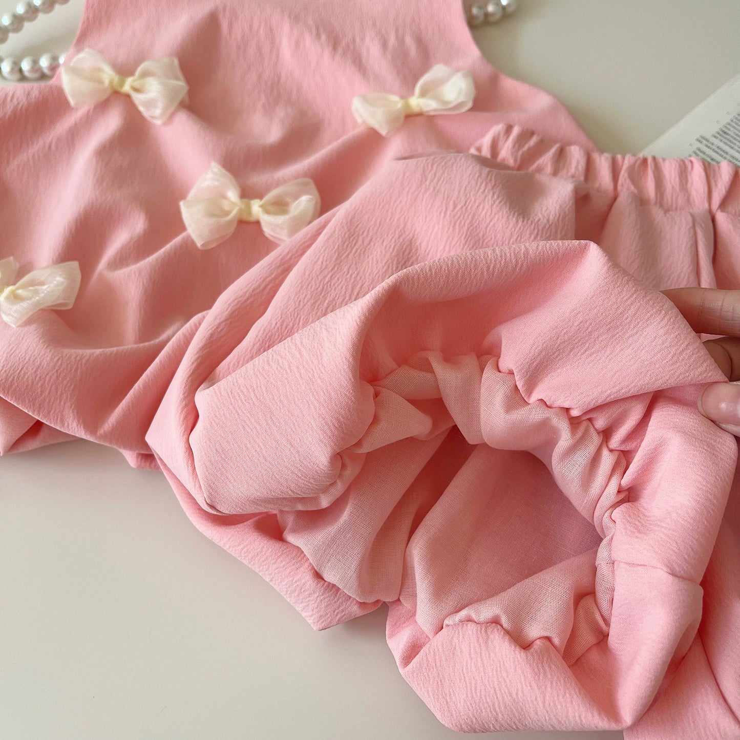Summer K-style Sleeveless Vest Dress Baby Bows