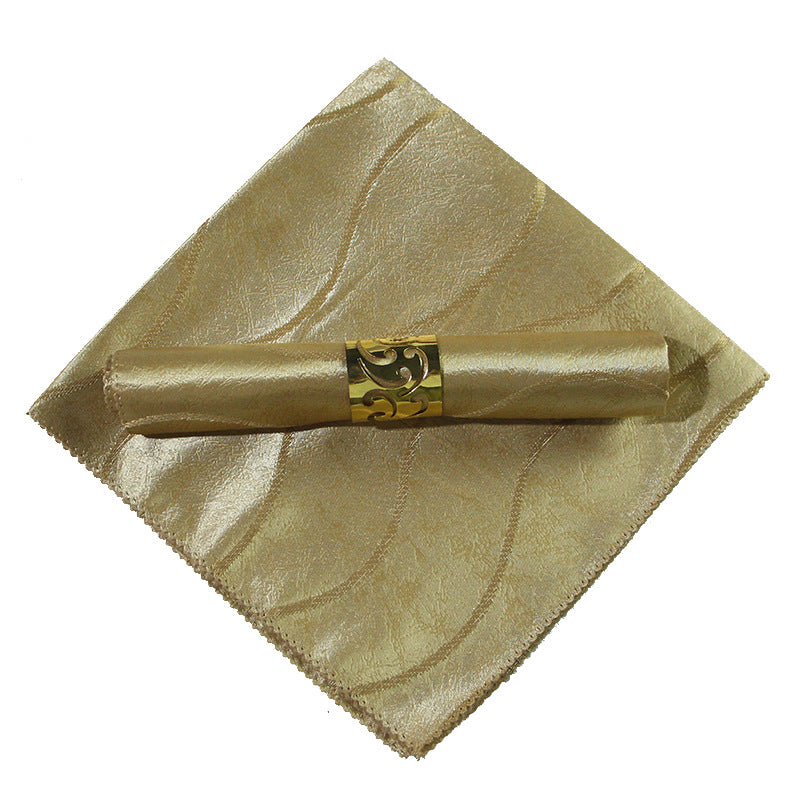 10-Piece High-End Jacquard Napkin Cloth and Rings Home Restaurant Banquet Napkin Cloth 48 * 48cm
