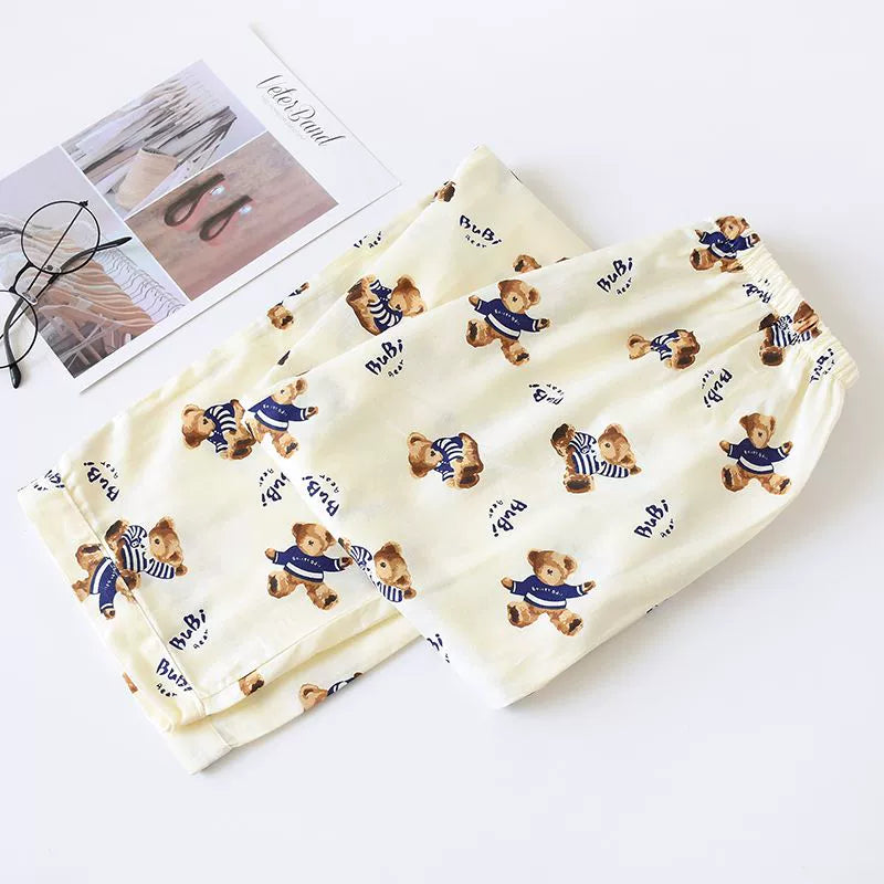 Men Pure Cotton Spring and Summer Pajama Pants