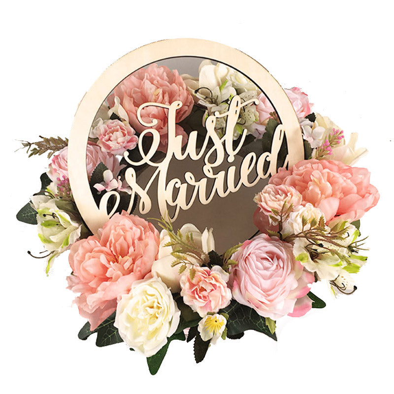 30cm Artificial Floral Car Wedding Wreath Decoration