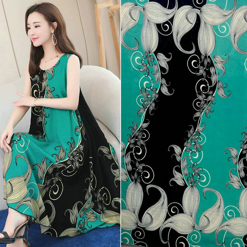 Silk Synthetic Cotton Rayon Cloth Mulberry Summer Loungewear Pajamas Dress