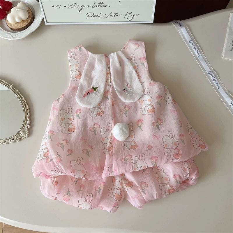Summer K-style Sleeveless Vest Dress Baby Bows