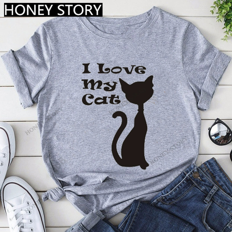 T-Shirts Short Sleeves Round Neck Cartoon Printing Comfortable