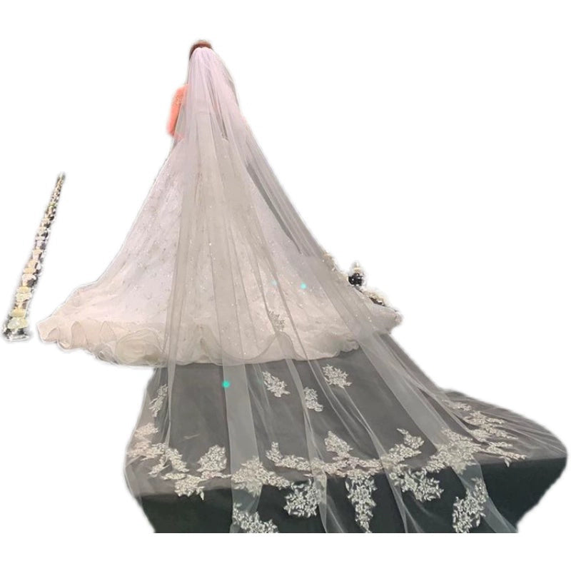 Luxury Super Long Tail Lace Mori Style Veil