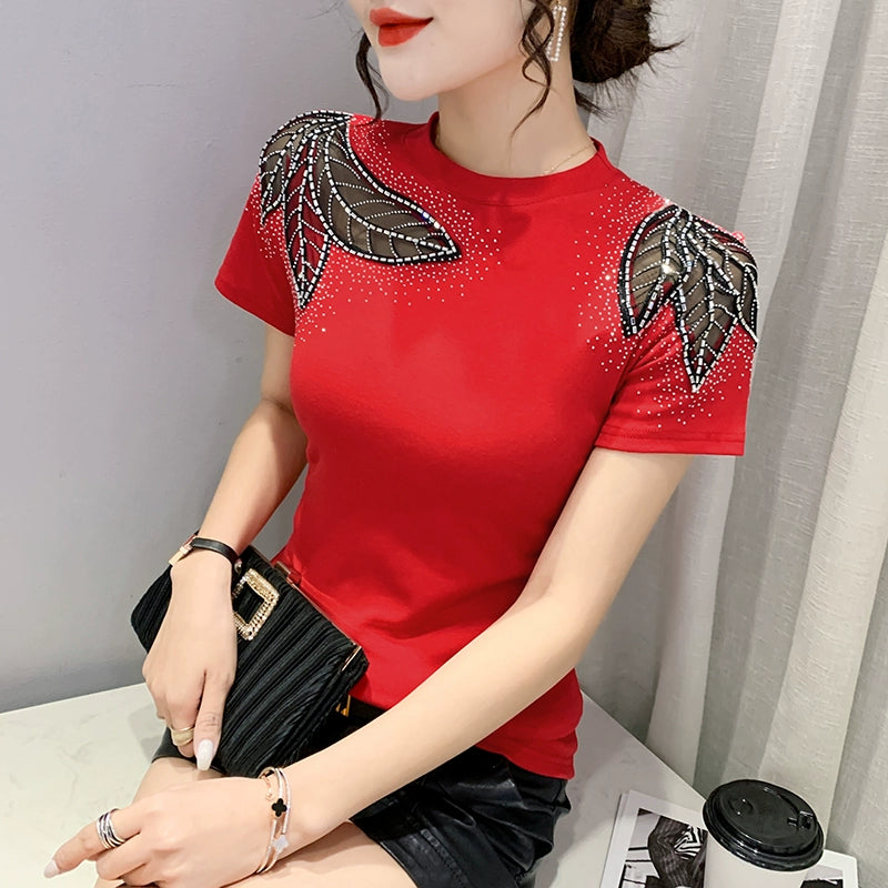 European Station Spring/Summer New Round Neck Slim Short Sleeve
