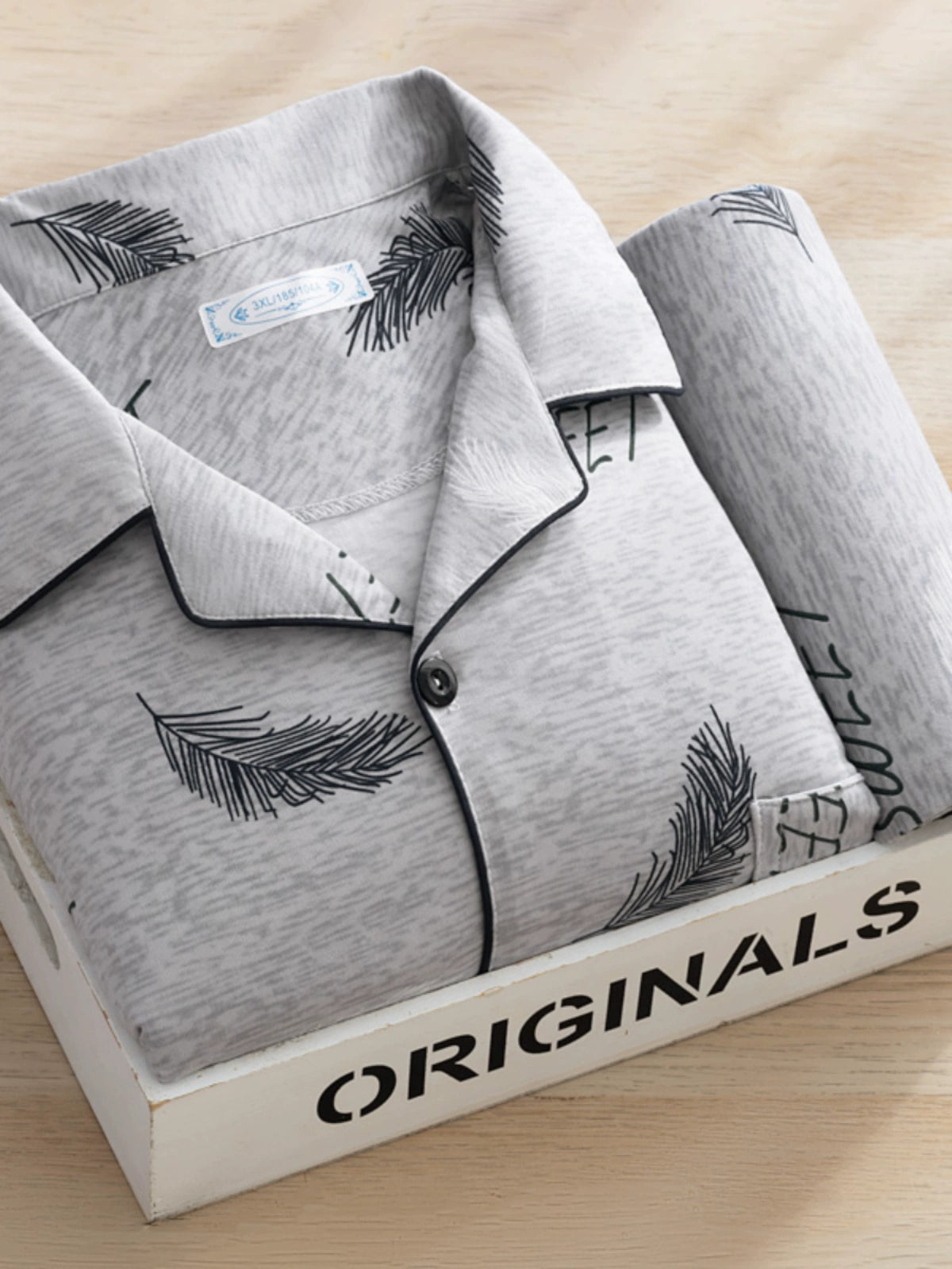 Men's Pajamas Sleepwear Long Sleeves Pants Two-piece Set Pure Cotton