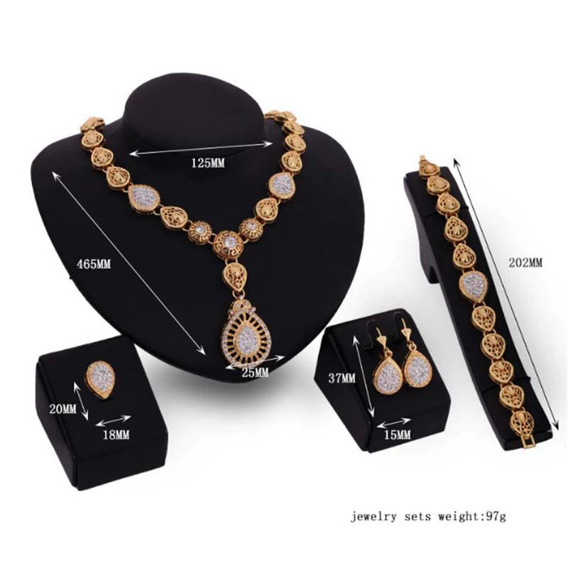 Fashion Inlaid Jewel Rhinestone Clavicle Chain Women's Banquet Earrings