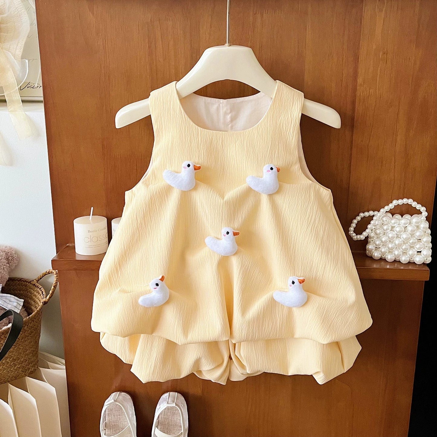 Summer K-style Sleeveless Vest Dress Baby Bows