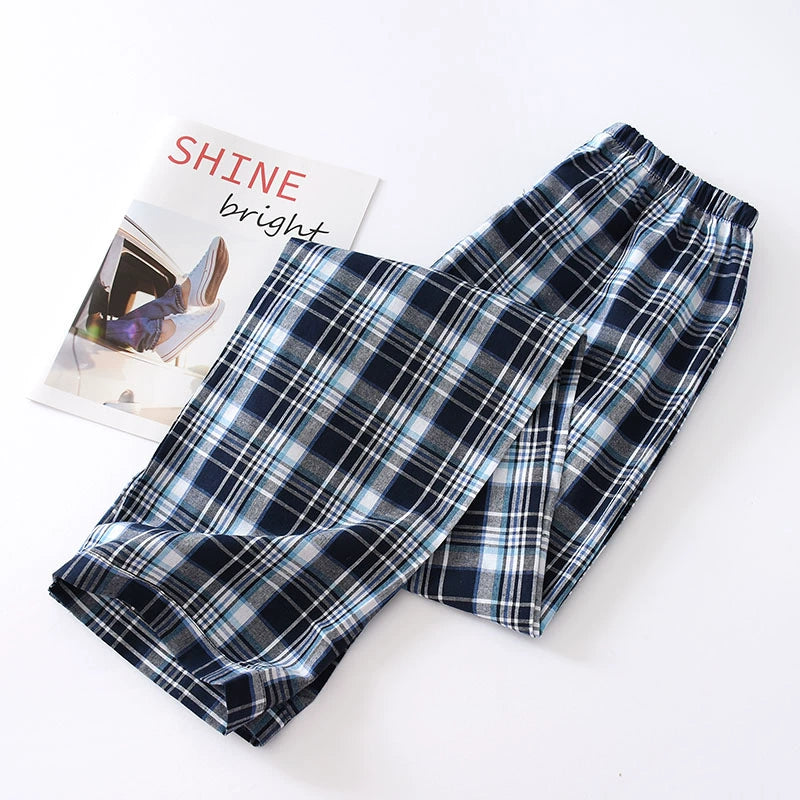 Men Pure Cotton Spring and Summer Pajama Pants