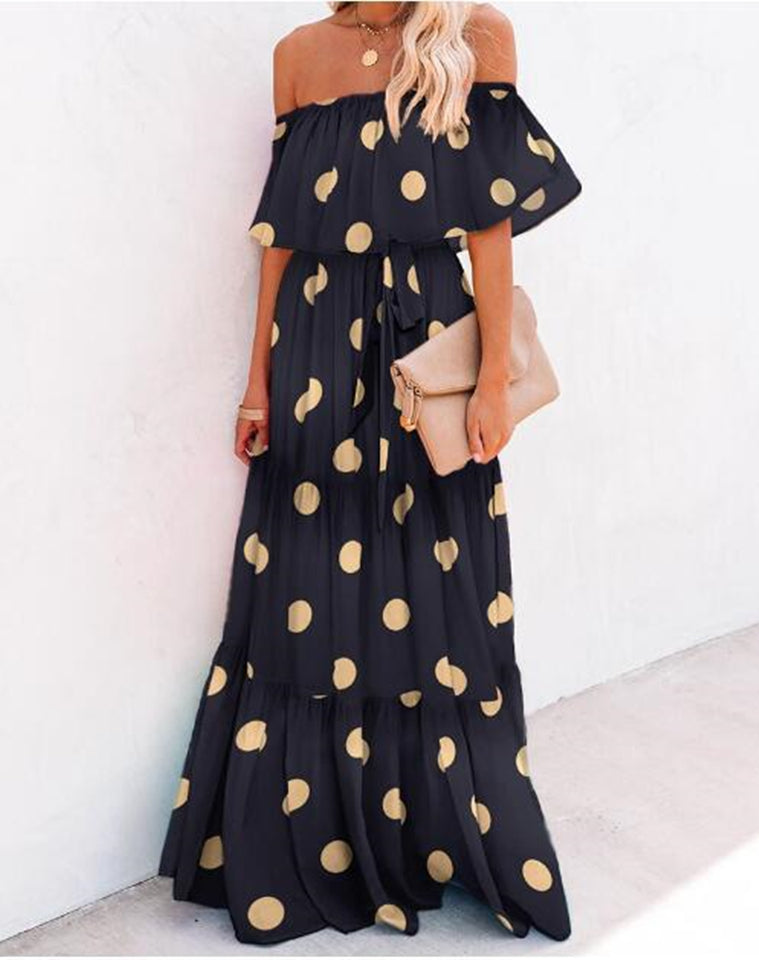 Women Summer Sexy Tie-Dye Stitching Print Dress