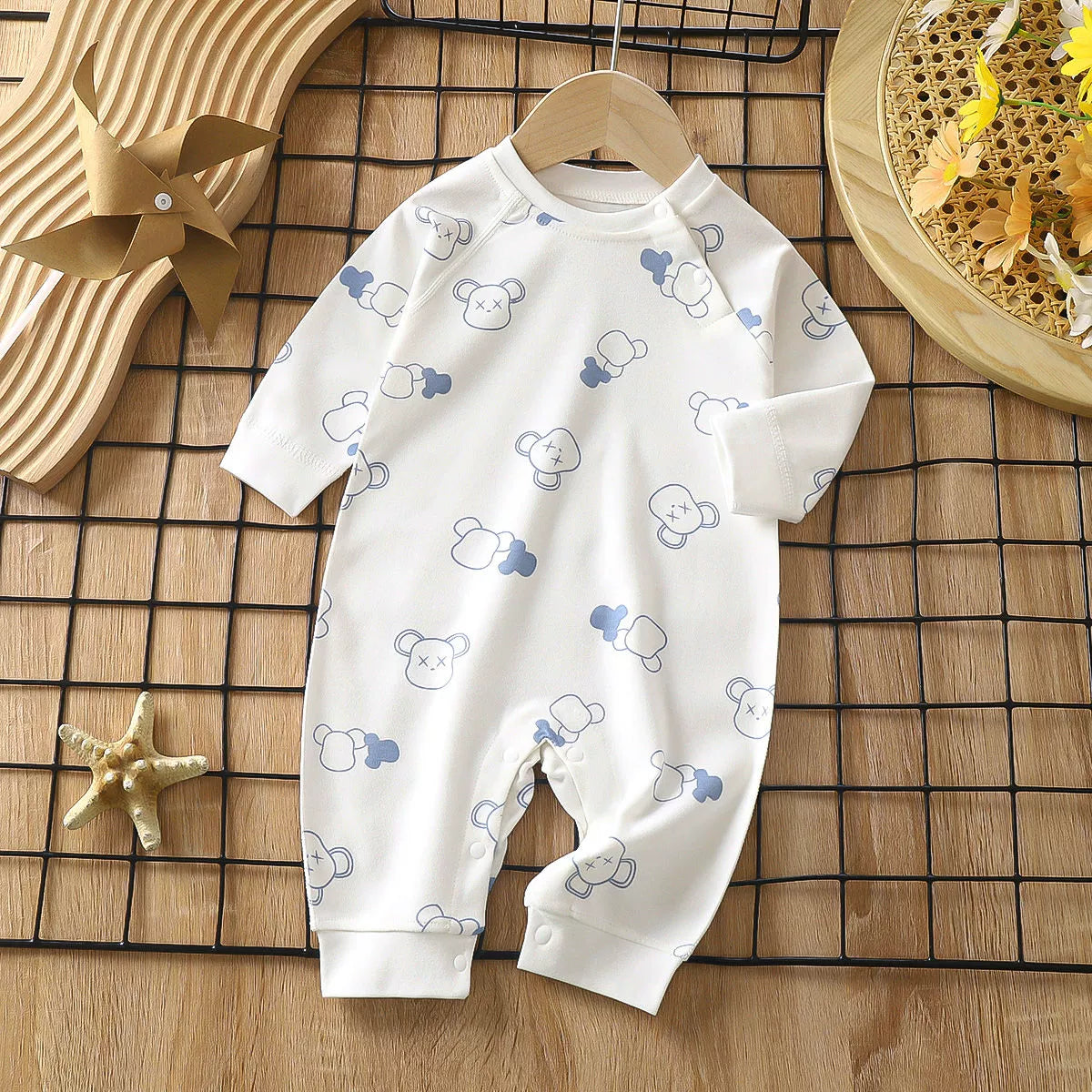 Newborn Baby Spring Autumn Pure Cotton Long Sleeves Jumpsuit Romper