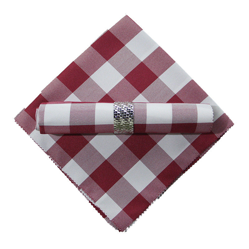 10-Piece High-End Jacquard Napkin Cloth and Rings Home Restaurant Banquet Napkin Cloth 48 * 48cm