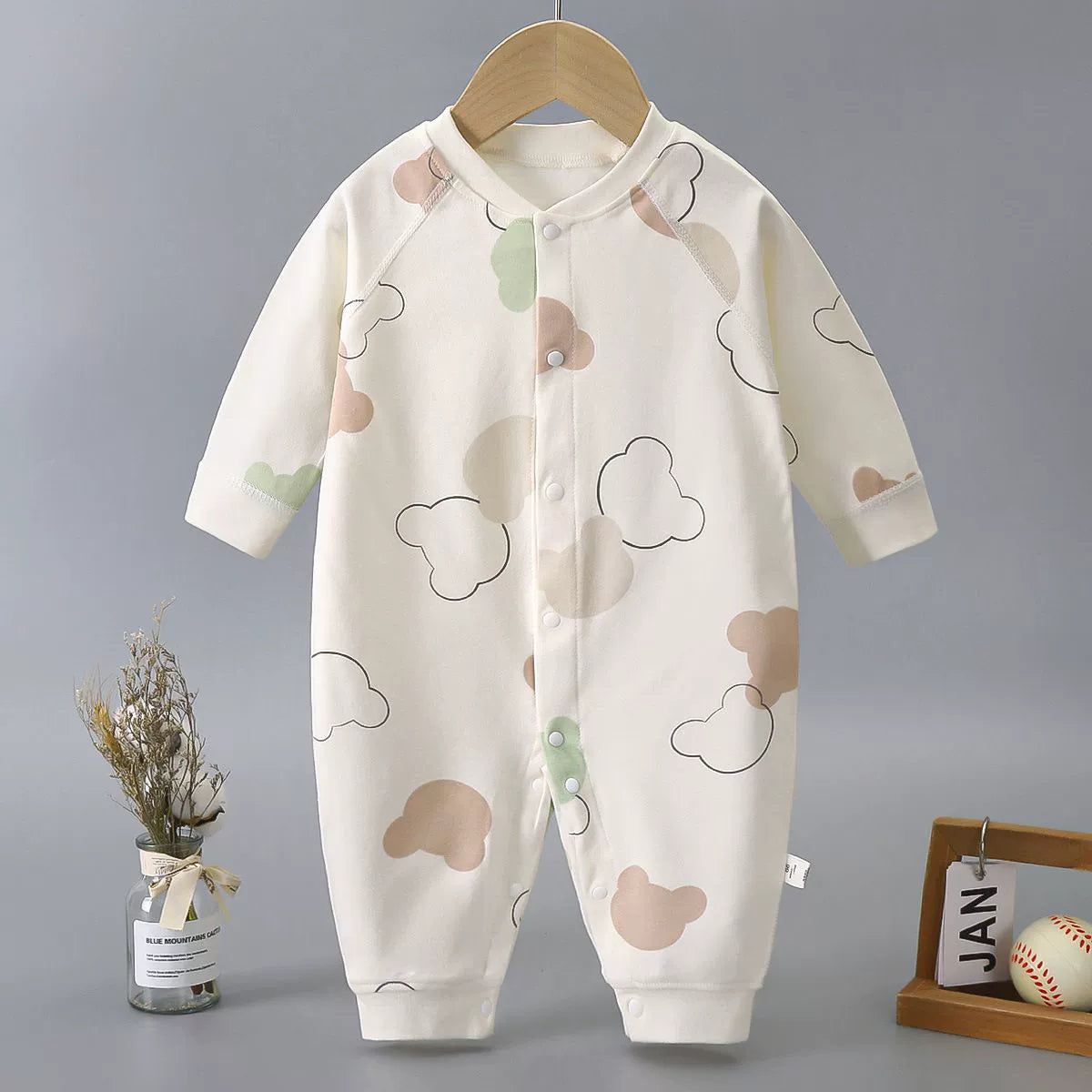 Newborn Baby Spring Autumn Pure Cotton Long Sleeves Jumpsuit Romper