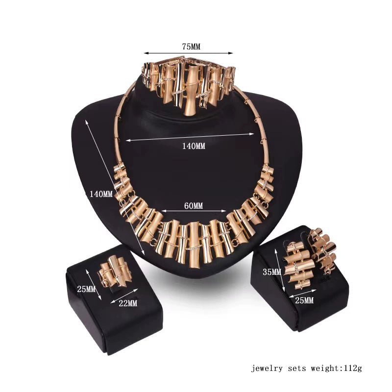 Fashion Inlaid Jewel Rhinestone Clavicle Chain Women's Banquet Earrings