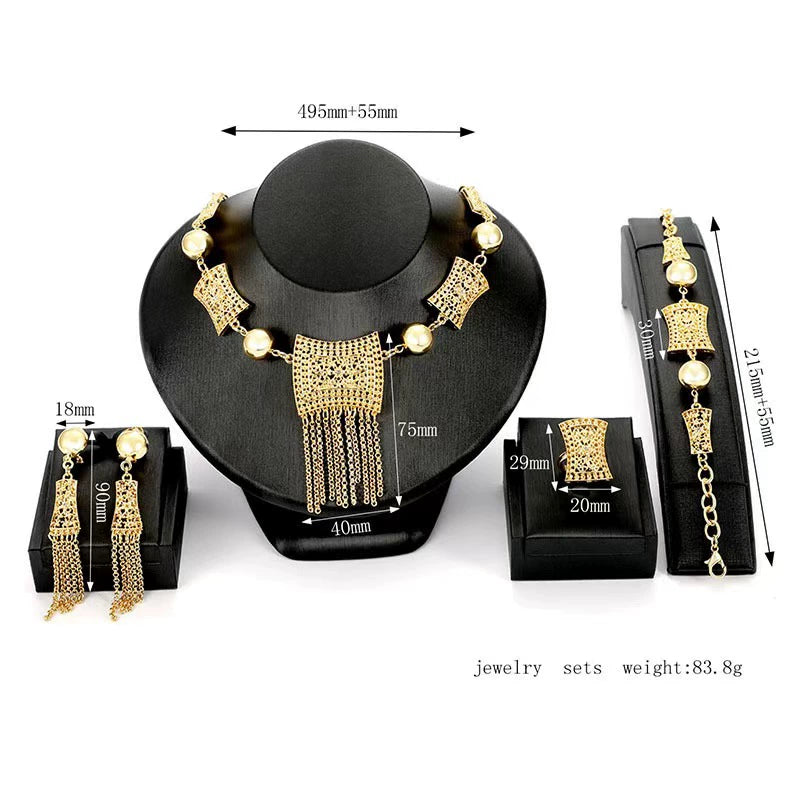 Fashion Inlaid Jewel Rhinestone Clavicle Chain Women's Banquet Earrings