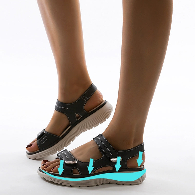 One-Strap Comfortable Sports Velcro Mid-Heel Lightweight Sandals